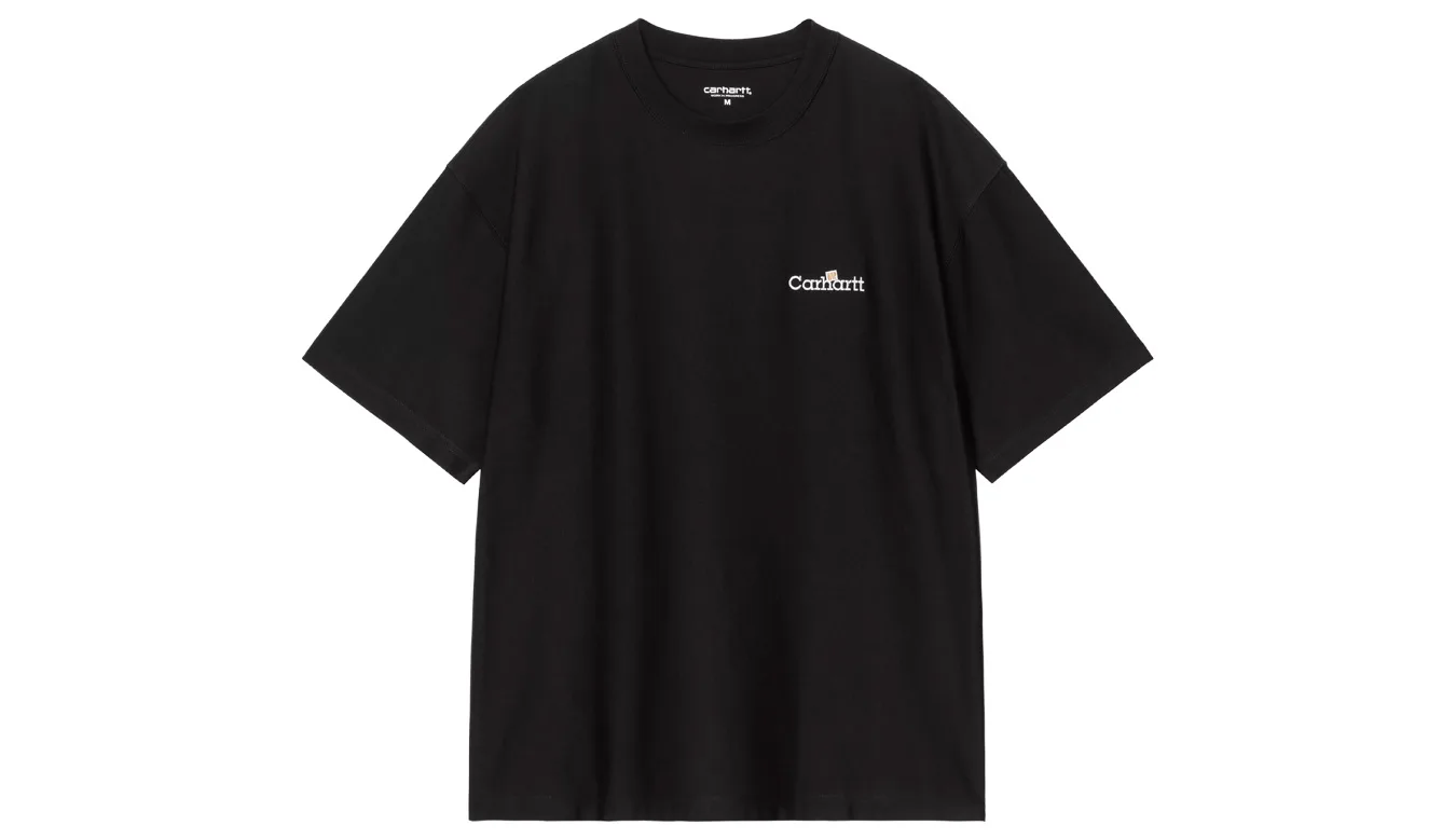 Carhartt WIP S/S WIP Label T-Shirt Black Homens - Preto - I036180_89_XX-XL - Size: XL – Мъжки тениски
