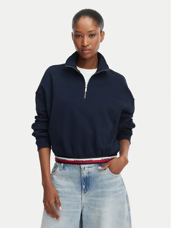 Дамски суитшърт Tommy Jeans DW0DW23144 тъмносин – Дамски суитшърти без цип