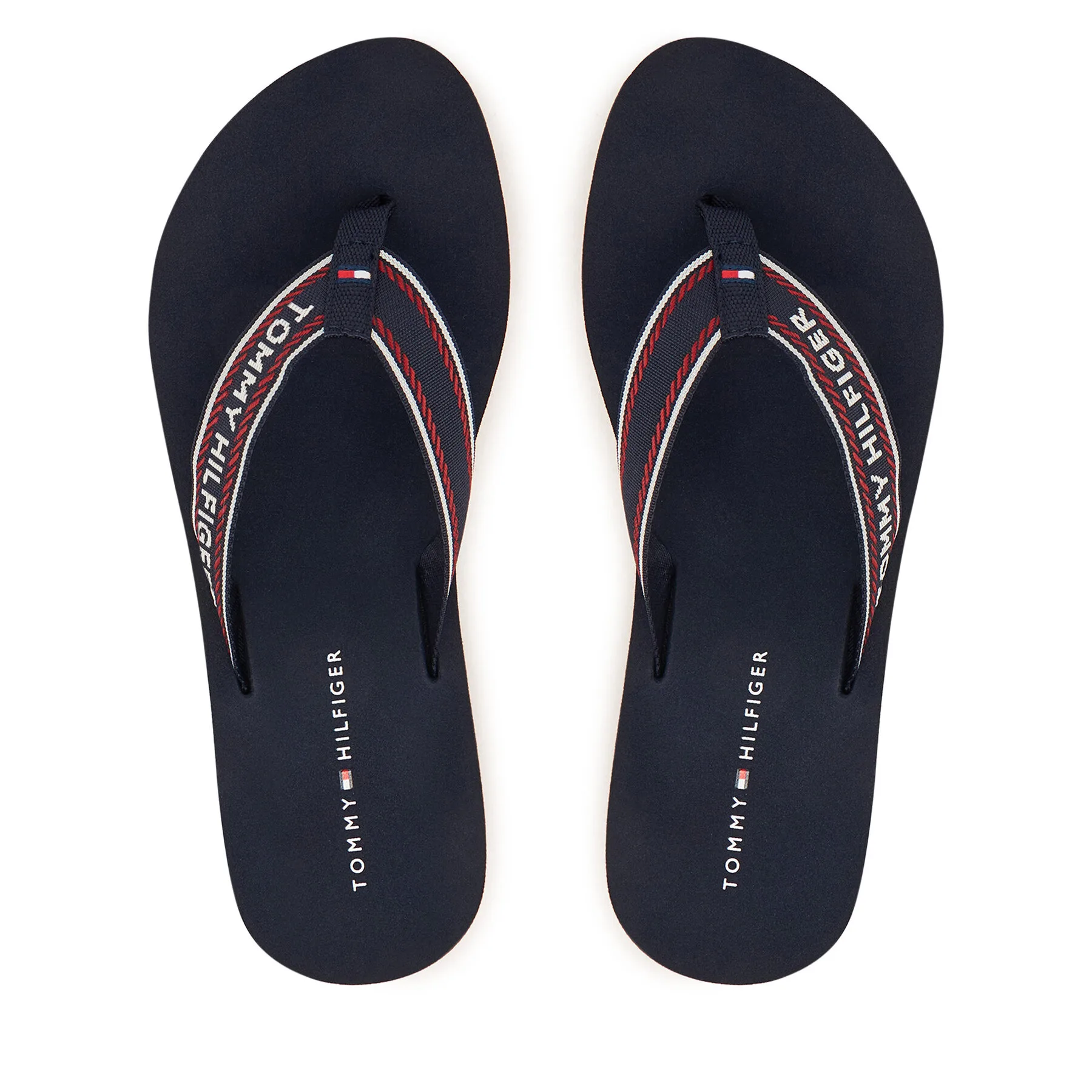 Джапанки Tommy Hilfiger Th Corporate Wedge Summer Sandal FW0FW09695 Тъмносин – Дамски джапанки