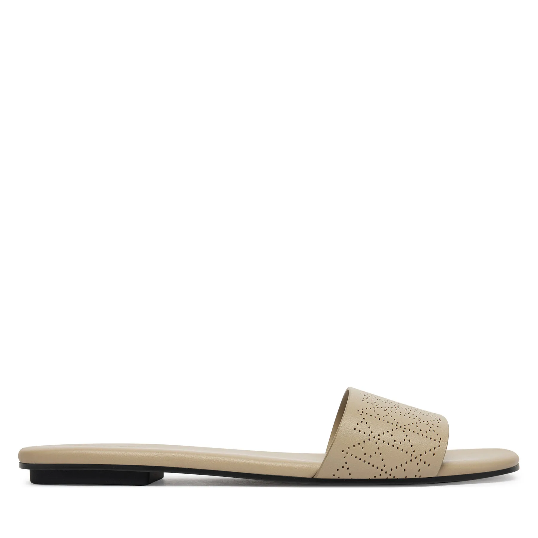 Дамски чехли Calvin Klein Org Flat Sndl One Bar Lth Aop бежови