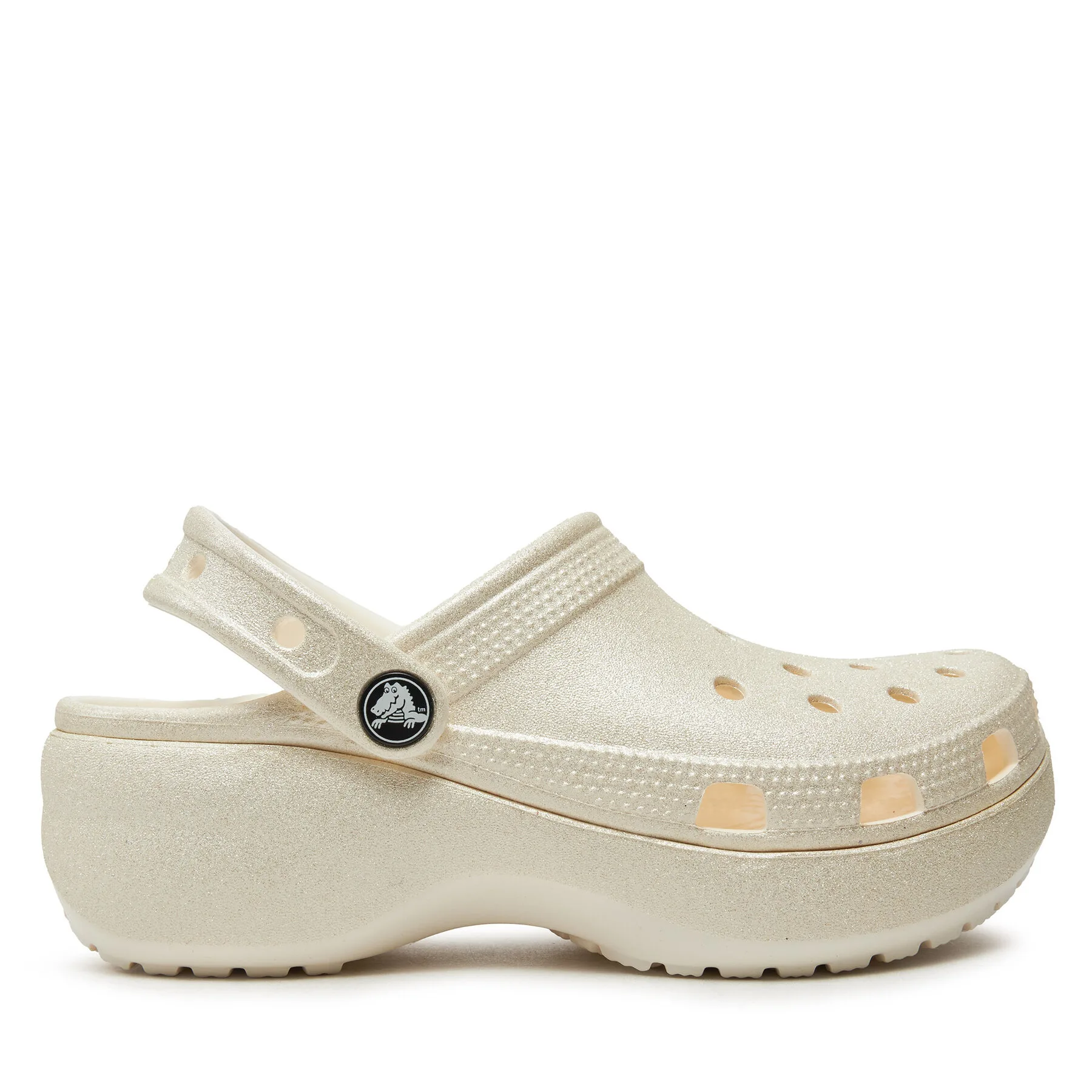 Дамски чехли Crocs Classic Platform Glitter Clog кремави