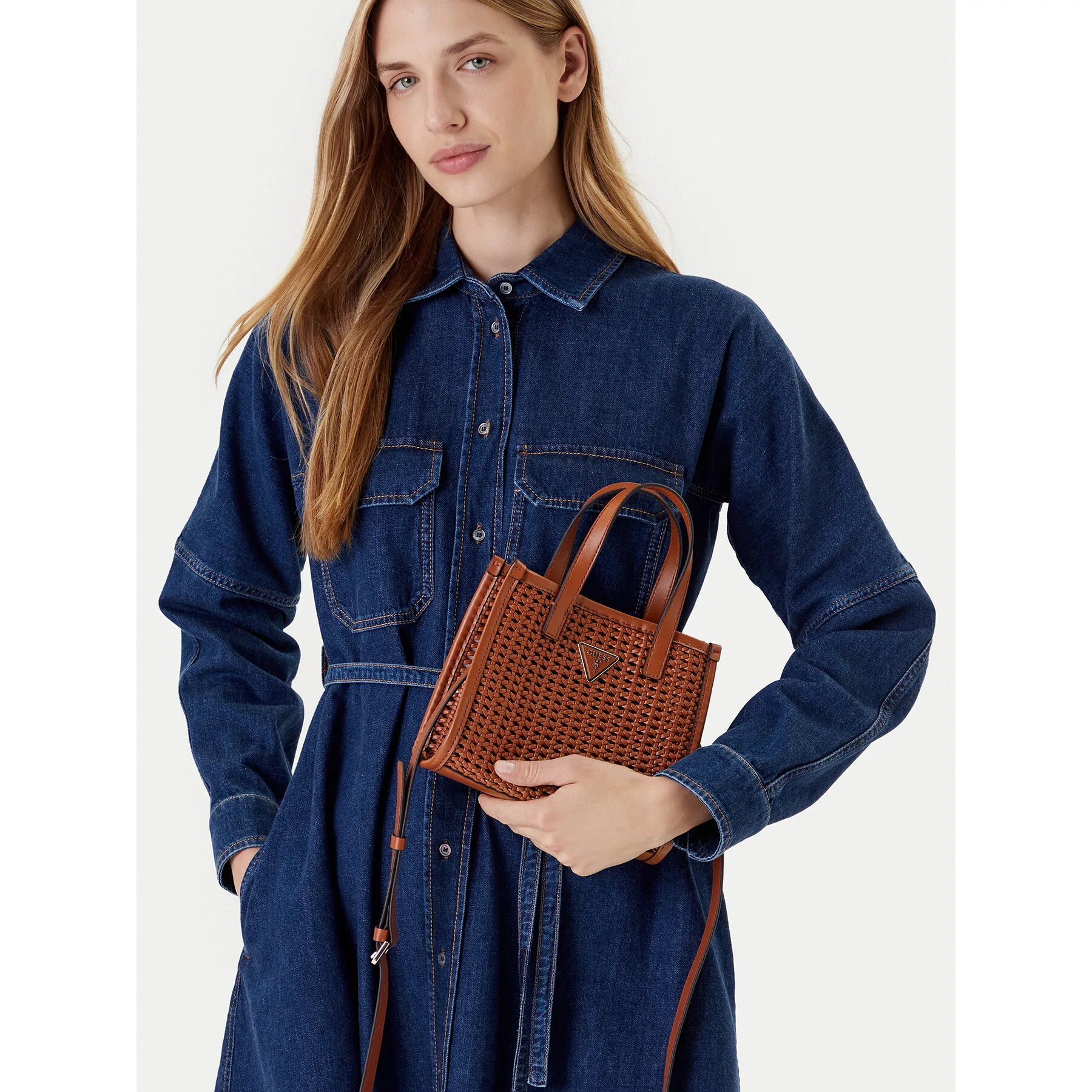 Дамска чанта Guess Brigitta Mini HWWZ72 06770 Кафяв – Класически дамски чанти