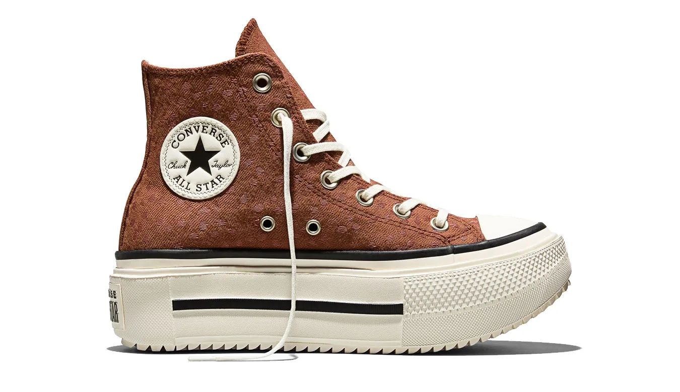 Дамски високи кецове Converse Chuck Taylor All Star Lift Double кафяви – Castanho