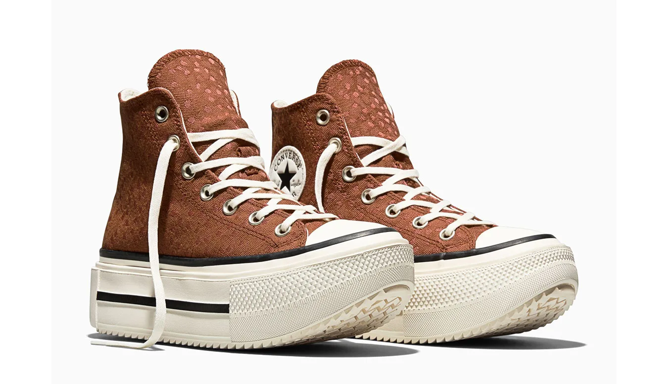 Дамски високи кецове Converse Chuck Taylor All Star Lift Double кафяви – Castanho