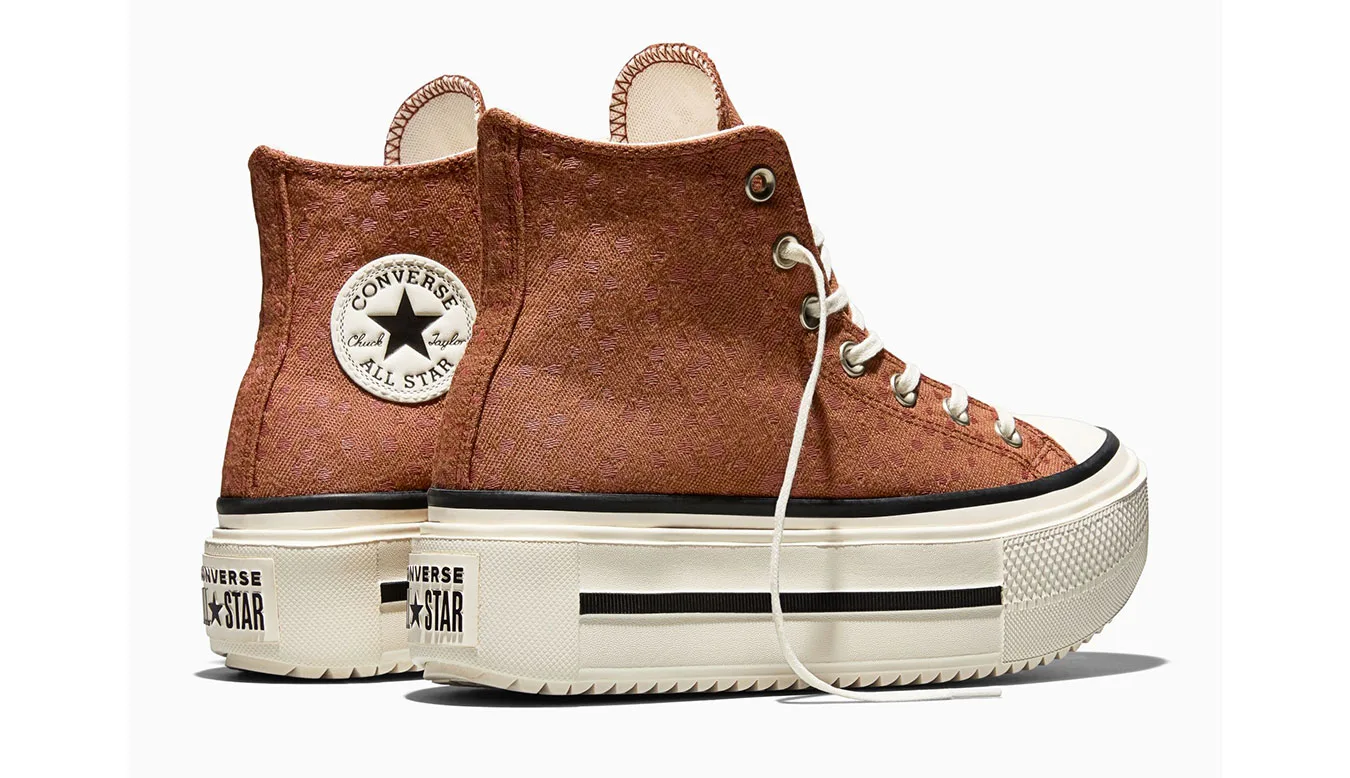 Дамски високи кецове Converse Chuck Taylor All Star Lift Double кафяви – Castanho