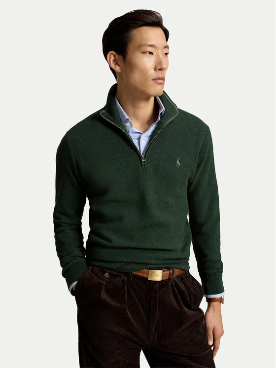 Polo Ralph Lauren Пуловер 710B18060016 Тъмнозелен Regular Fit – Мъжки пуловери и жилетки