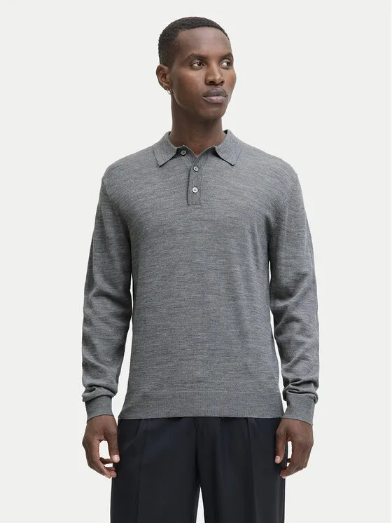 Jack & Jones Пуловер Merino 12281757 Сив Regular Fit – Мъжки пуловери и жилетки