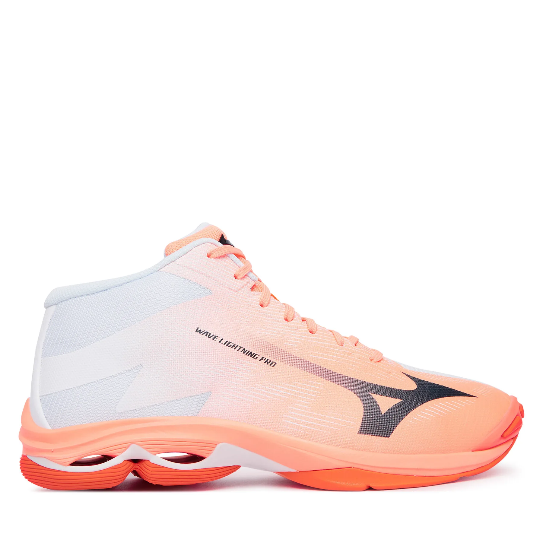Обувки за зала Mizuno Wave Lightning Pro Mid V1GA2665 Коралов – Обувки за спортове на закрито