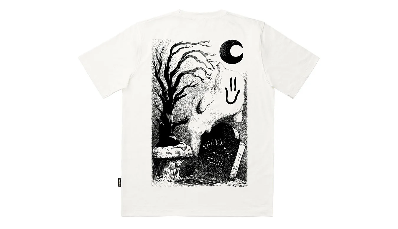 The Dudes Ghost Cliff Classic T-Shirt Off White Homens - Branco sujo - 10029129 – Мъжки тениски