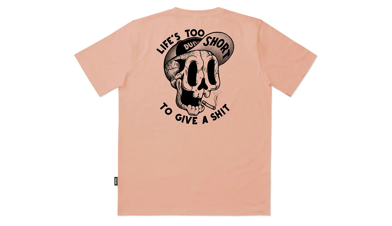 The Dudes Too Short Smokes Classic T-Shirt Fraiche Peche Homens - Laranja - 10080586 – Мъжки тениски
