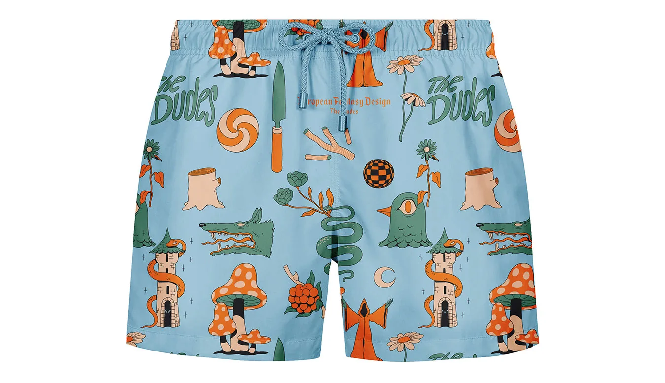 The Dudes European Fantasy Blue Swim Shorts Homens - Multicolorido - 10069462 – Мъжки бански