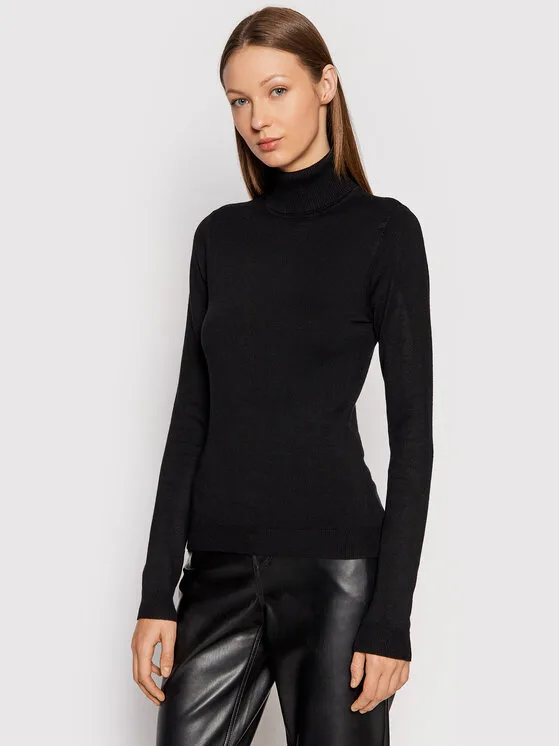 Vero Moda Поло Glory 10231630 Черен Slim Fit – Дамски поло пуловери