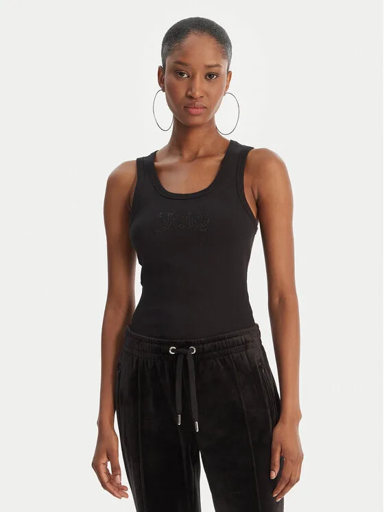 Juicy Couture топ Thin Strap JCWLV126308 Черен Slim Fit – Дамски топове