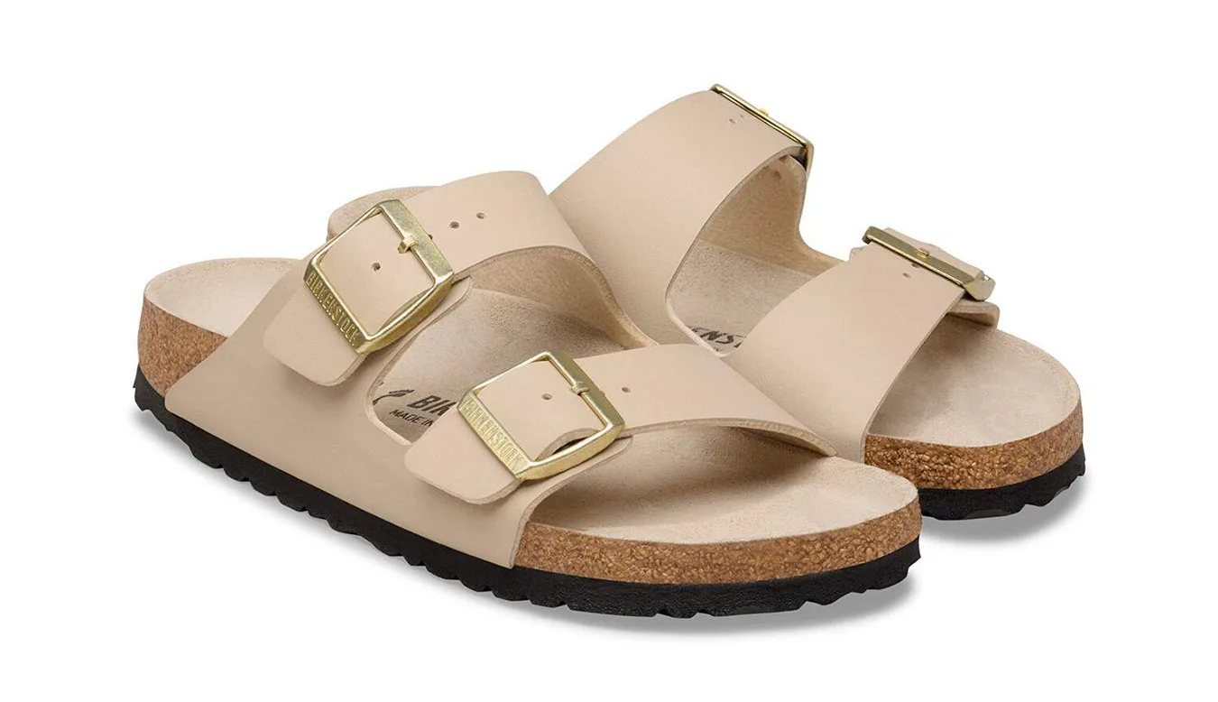 Дамски чехли Birkenstock Arizona Birko-Flor Narrow Fit Triples бежови – Beige