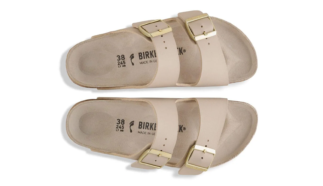 Дамски чехли Birkenstock Arizona Birko-Flor Narrow Fit Triples бежови – Beige