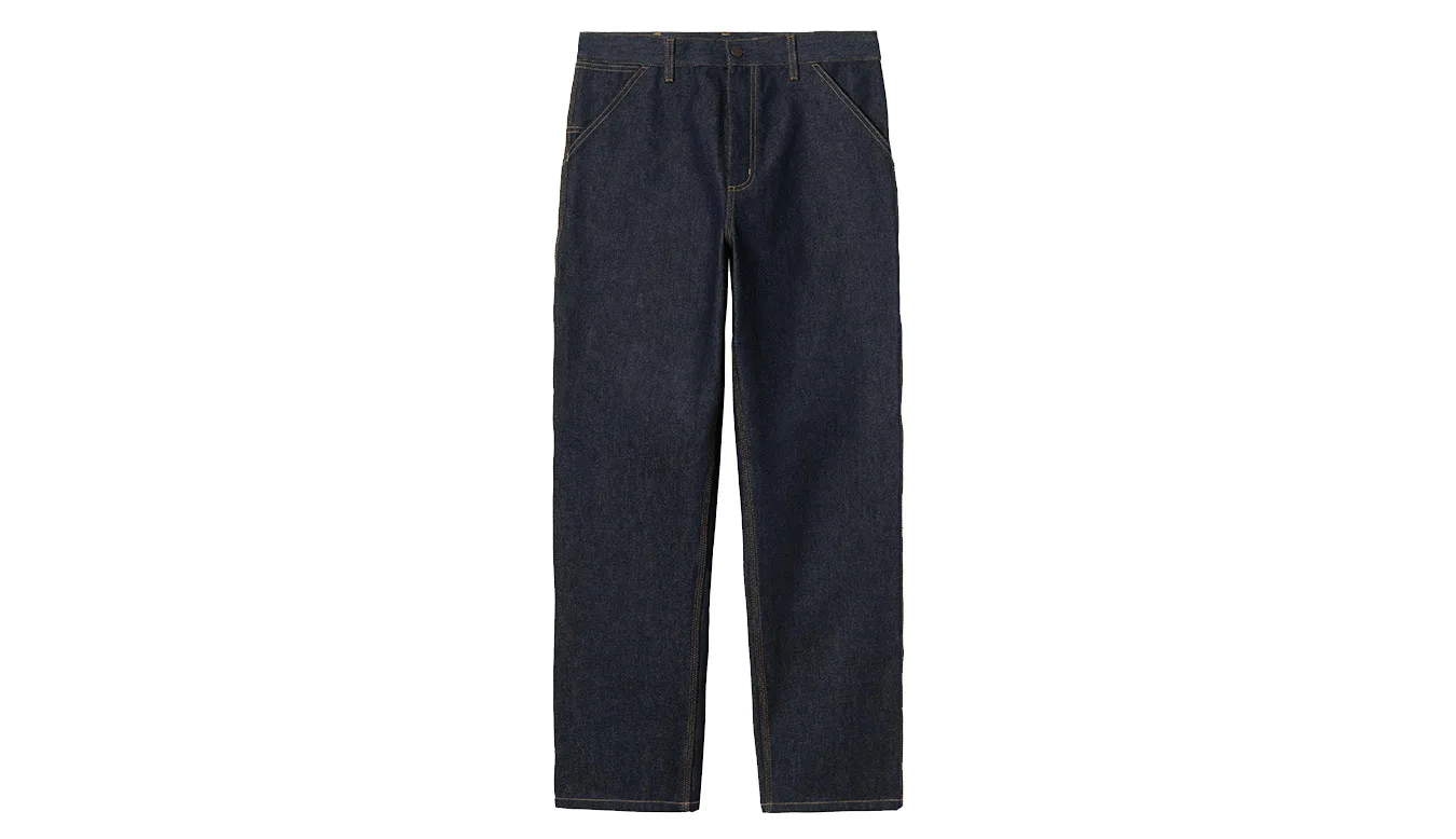 Мъжки панталон Carhartt WIP Single Knee Rigid син – Azul – Мъжки текстилни панталони