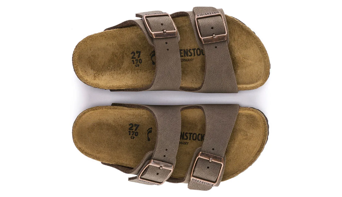 Детски чехли Birkenstock Arizona Birko-Flor Birkibuc Narrow Fit кафяви – Castanho – Детски чехли и джапанки
