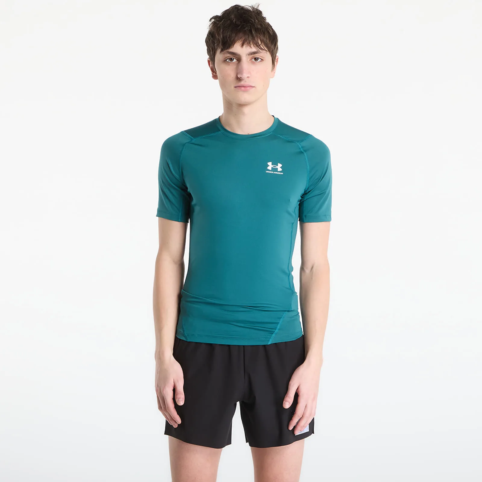Тениска Under Armour HG Armour Comp SS Tee Green L – Мъжки тениски