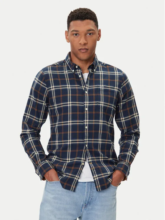 Barbour Риза Crossfell MSH4995BL33 Тъмносин Tailored Fit – Мъжки ризи