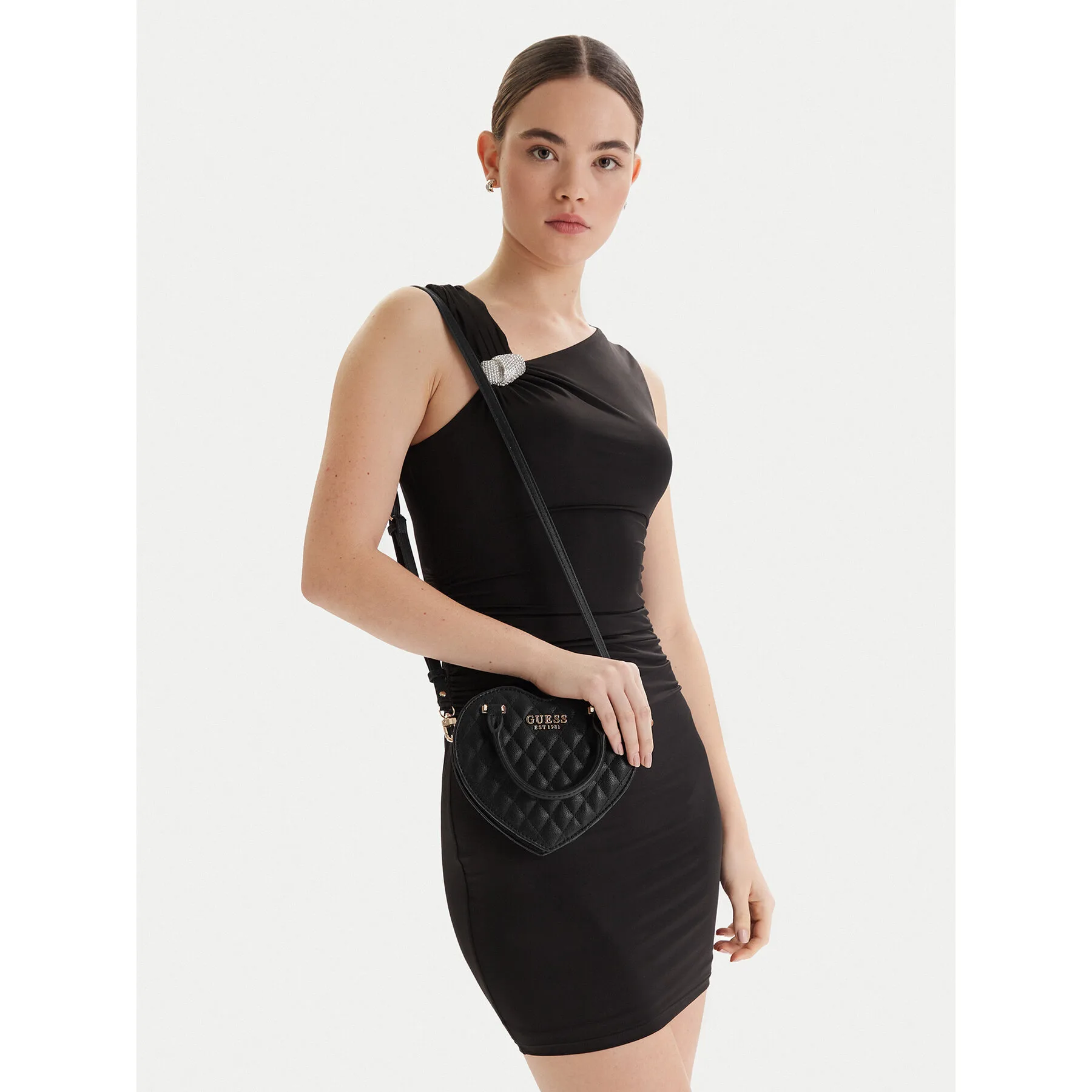 Дамска чанта Guess HWQG98 черна – Черен – Класически дамски чанти