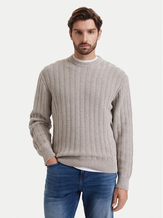 BOSS Пуловер Arakingo 50565119 Бежов Relaxed Fit – Мъжки пуловери и жилетки