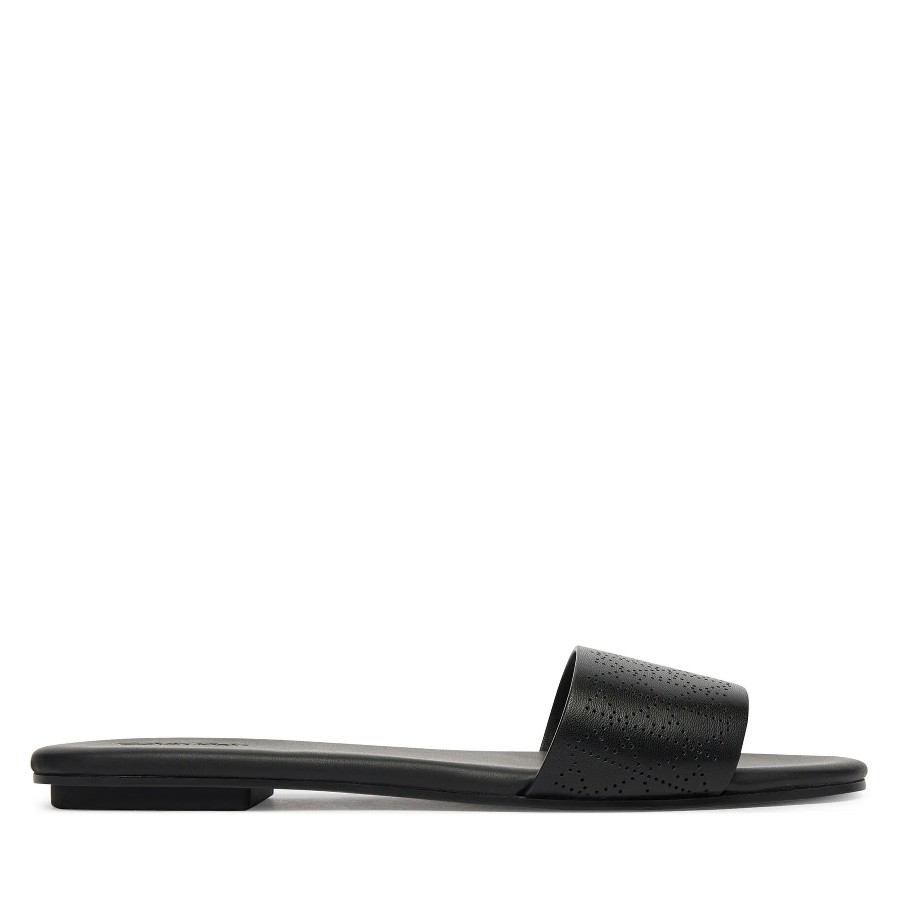 Чехли Calvin Klein Org Flat Sndl One Bar Lth Aop HW0HW02857 Черен – Дамски чехли