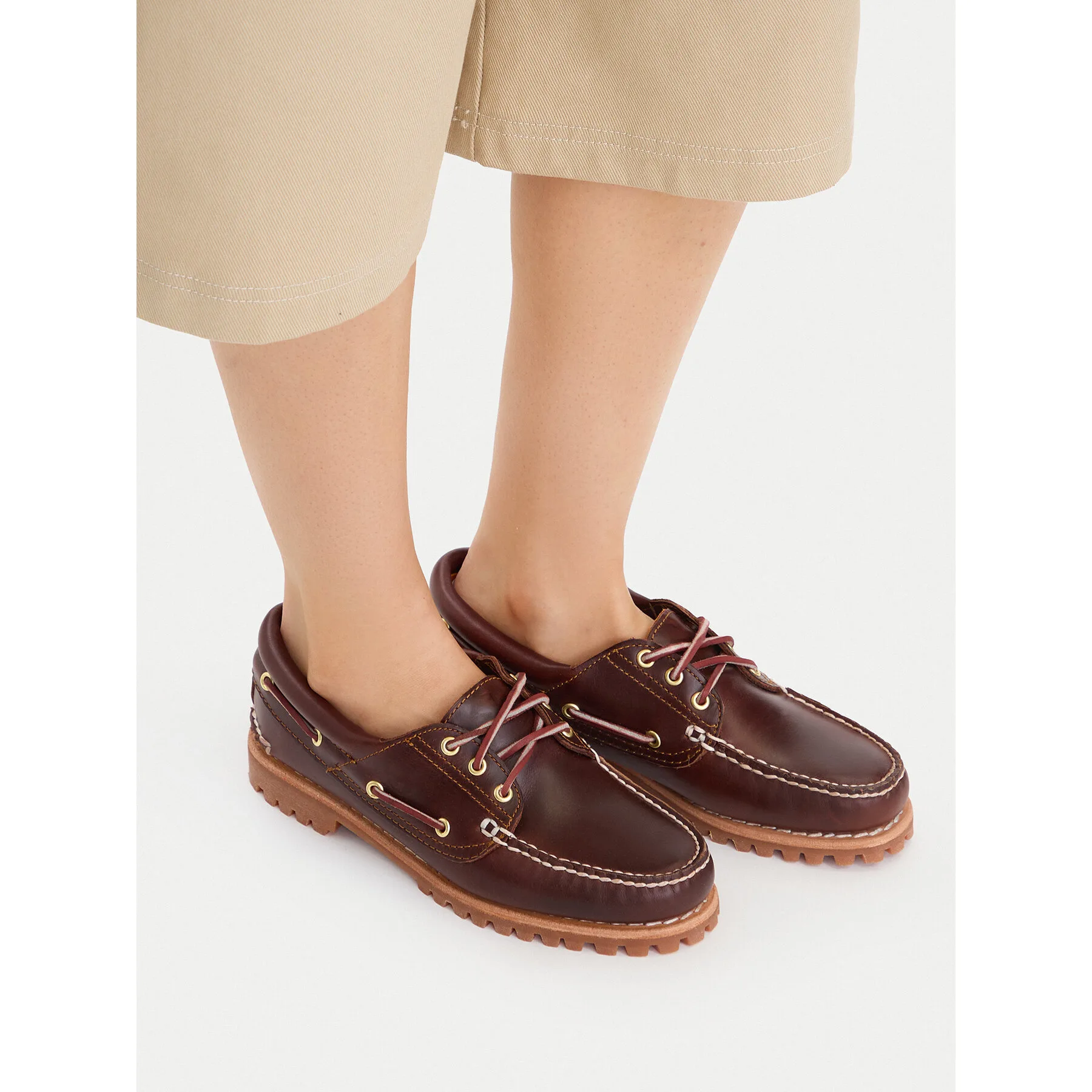 Дамски мокасини Timberland Authentic Boat 3 Eye Classic кафяви