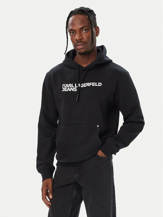 Мъжки суитшърт Karl Lagerfeld Jeans A2M20049 черен – Мъжки суитшърти без цип