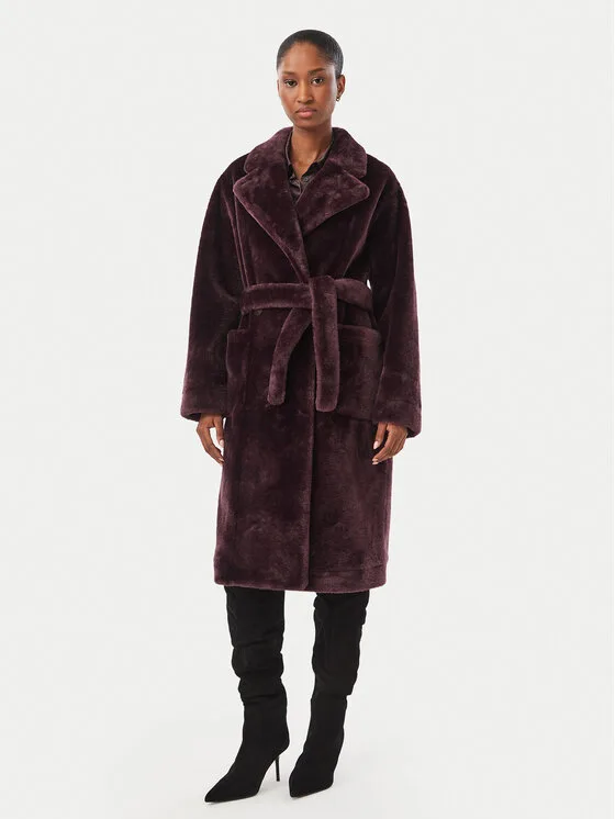 Marella Кожено палто Alaggio 2623456065 Бордо Regular Fit – Дамски кожуси