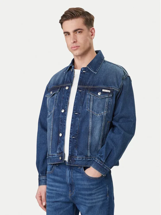 Мъжко дънково яке Calvin Klein Jeans тъмносиньо – Мъжки дънкови якета