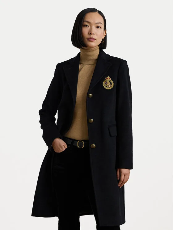LAUREN RALPH LAUREN Вълнено палто 297958509001 Черен Regular Fit – Дамски зимни палта
