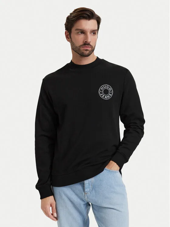 HUGO Суитшърт Nedos 50572298 Черен Regular Fit – Мъжки суитшърти без цип