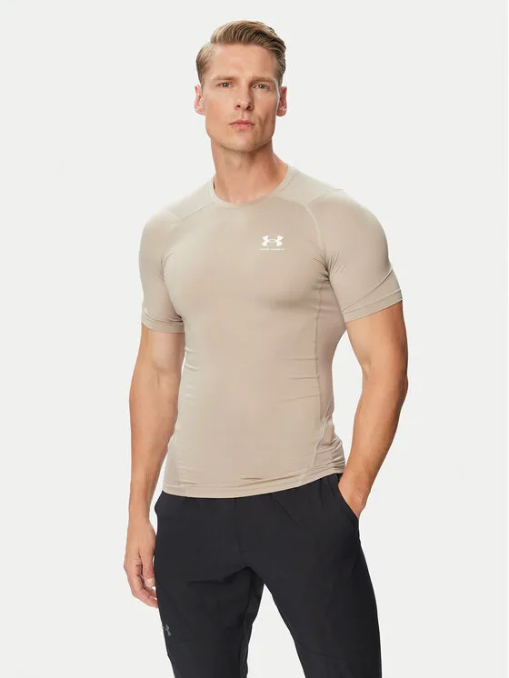 Мъжка спортна тениска Under Armour Ua HeatGear бежова – Мъжки спортни тениски и фланелки