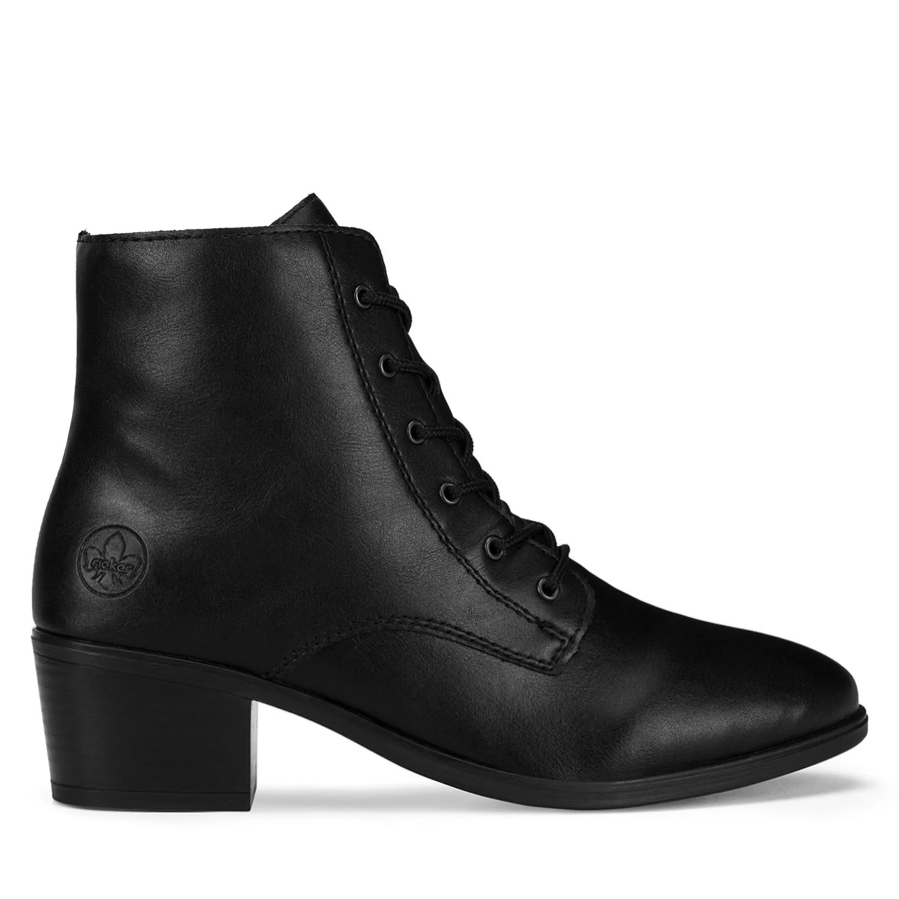 Дамски боти на ток Rieker 73930-00 черни – Черен