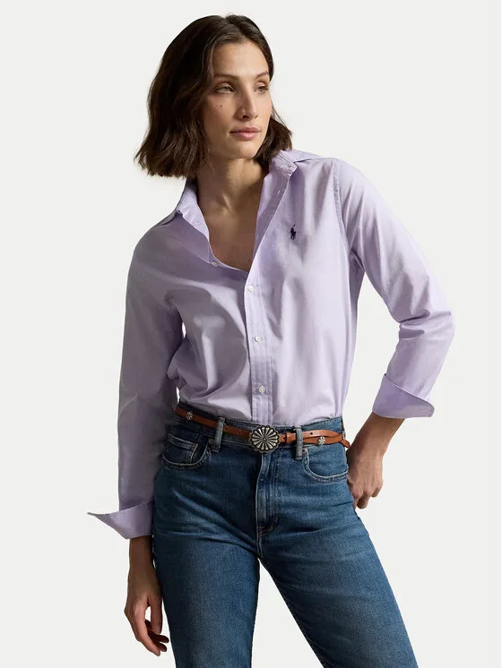 Дамска риза Polo Ralph Lauren светлолилава – Дамски ежедневни ризи