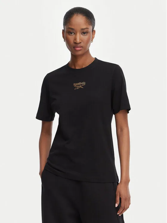Reebok Тишърт Nikolina RK25708CCW Черен Regular Fit – Дамски тениски