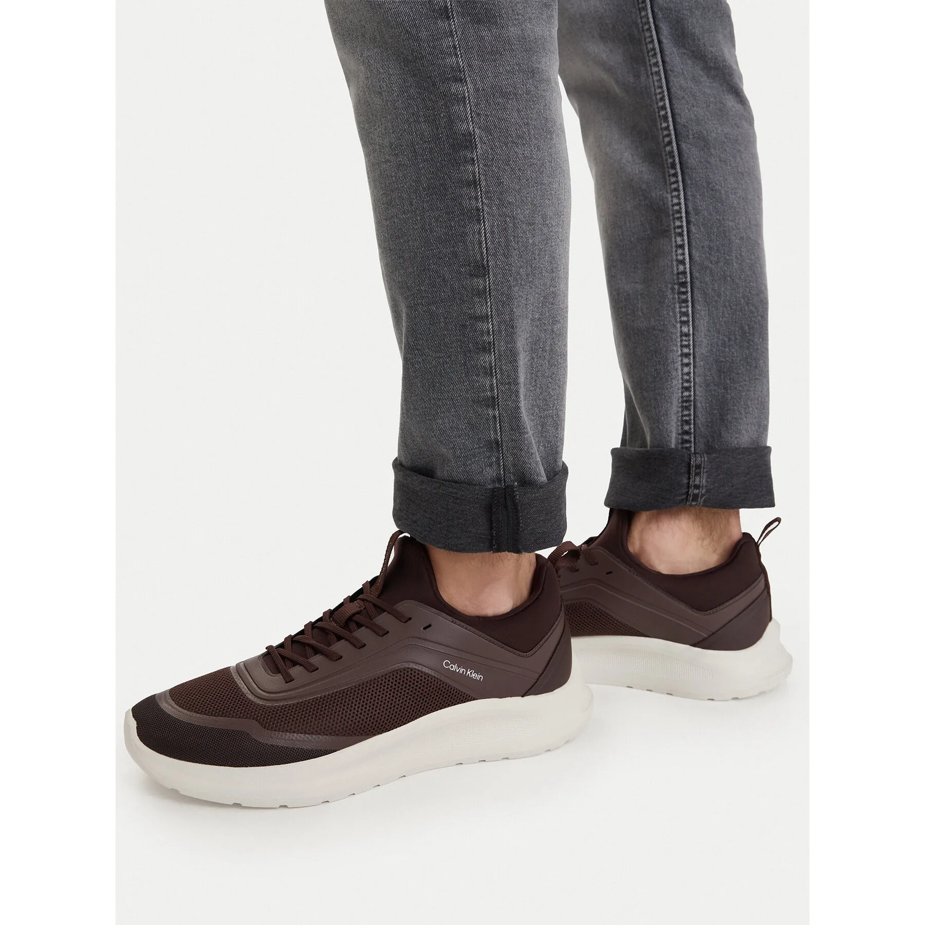 Мъжки маратонки Calvin Klein Light Eva Run Lace Sock Mm бордо – Мъжки ниски маратонки