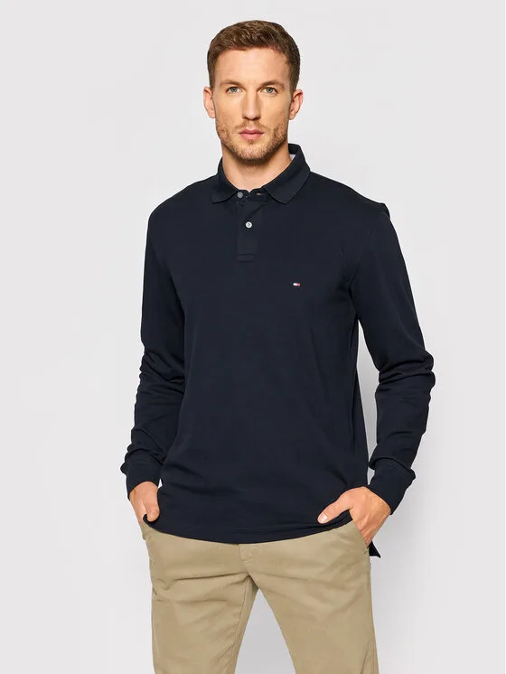 Мъжка поло тениска Tommy Hilfiger 1985 MW0MW20183 тъмносиня – Мъжки поло тениски