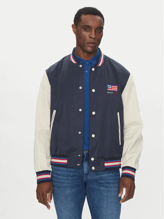 Gant Яке бомбър Varsity 7006519 Тъмносин Regular Fit – Мъжки бомбър якета