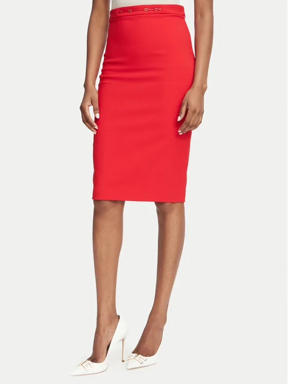 Elisabetta Franchi Пола тип молив GO-223-66E2-V320 Червен Slim Fit – Дамски поли