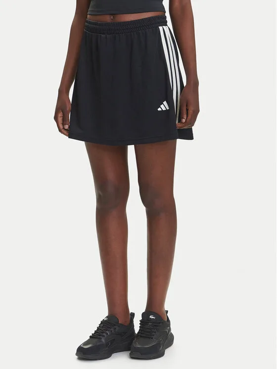 adidas Мини пола Stadium 3-Stripes Tennis Inspired Jacquard JL7171 Черен Regular Fit – Дамски мини поли