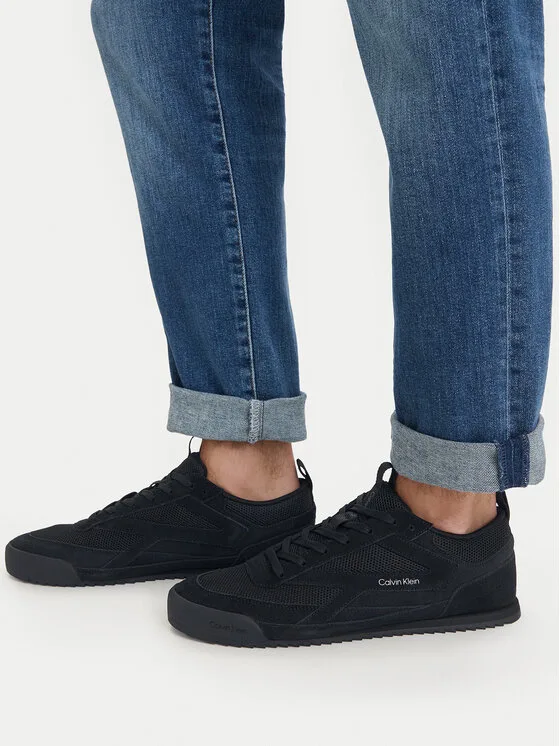Мъжки маратонки Calvin Klein Low Pro Runner Mix Mat черни – Черен – Мъжки ниски маратонки