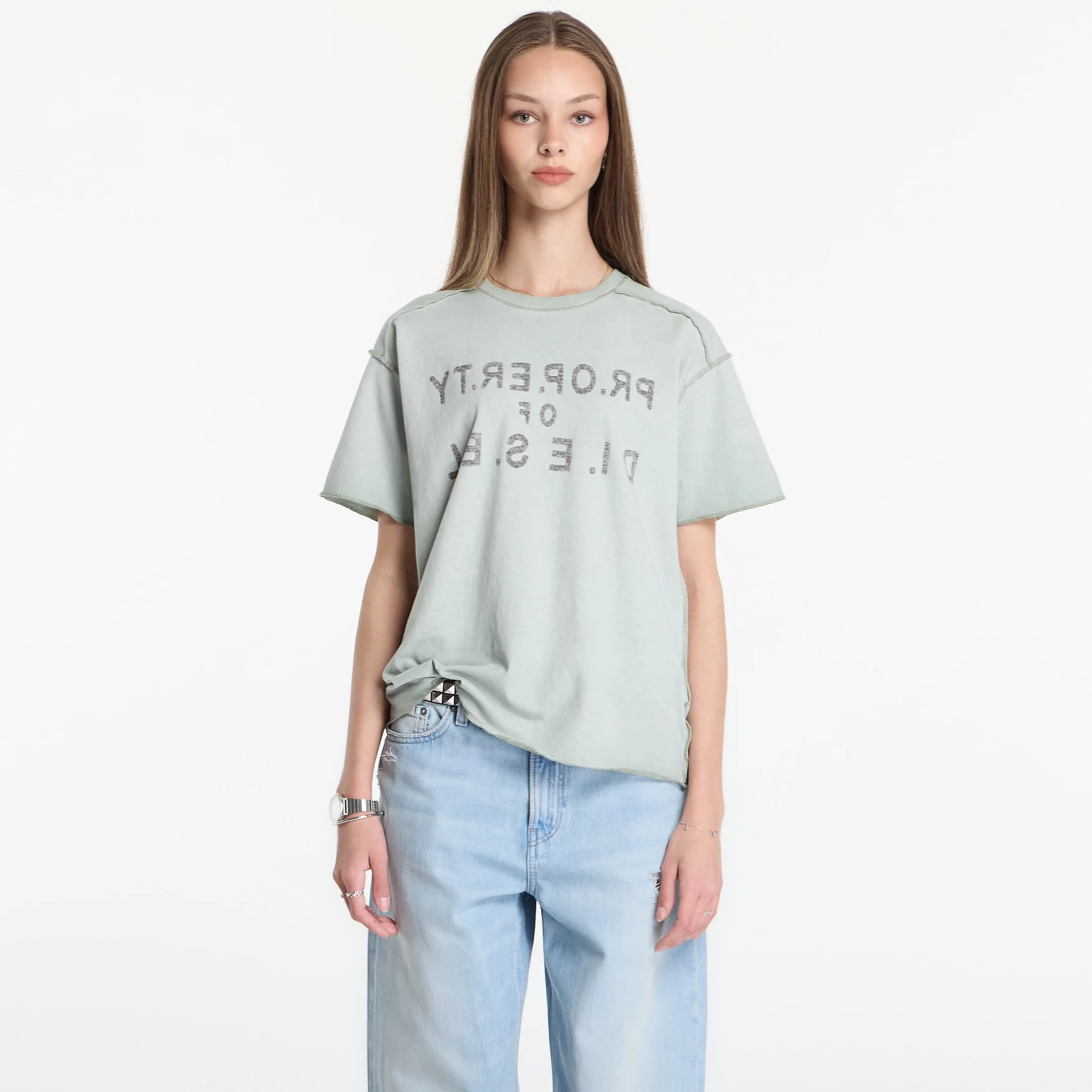 Тениска Diesel T-Ily T-Shirt Storm Grey XS – Дамски тениски