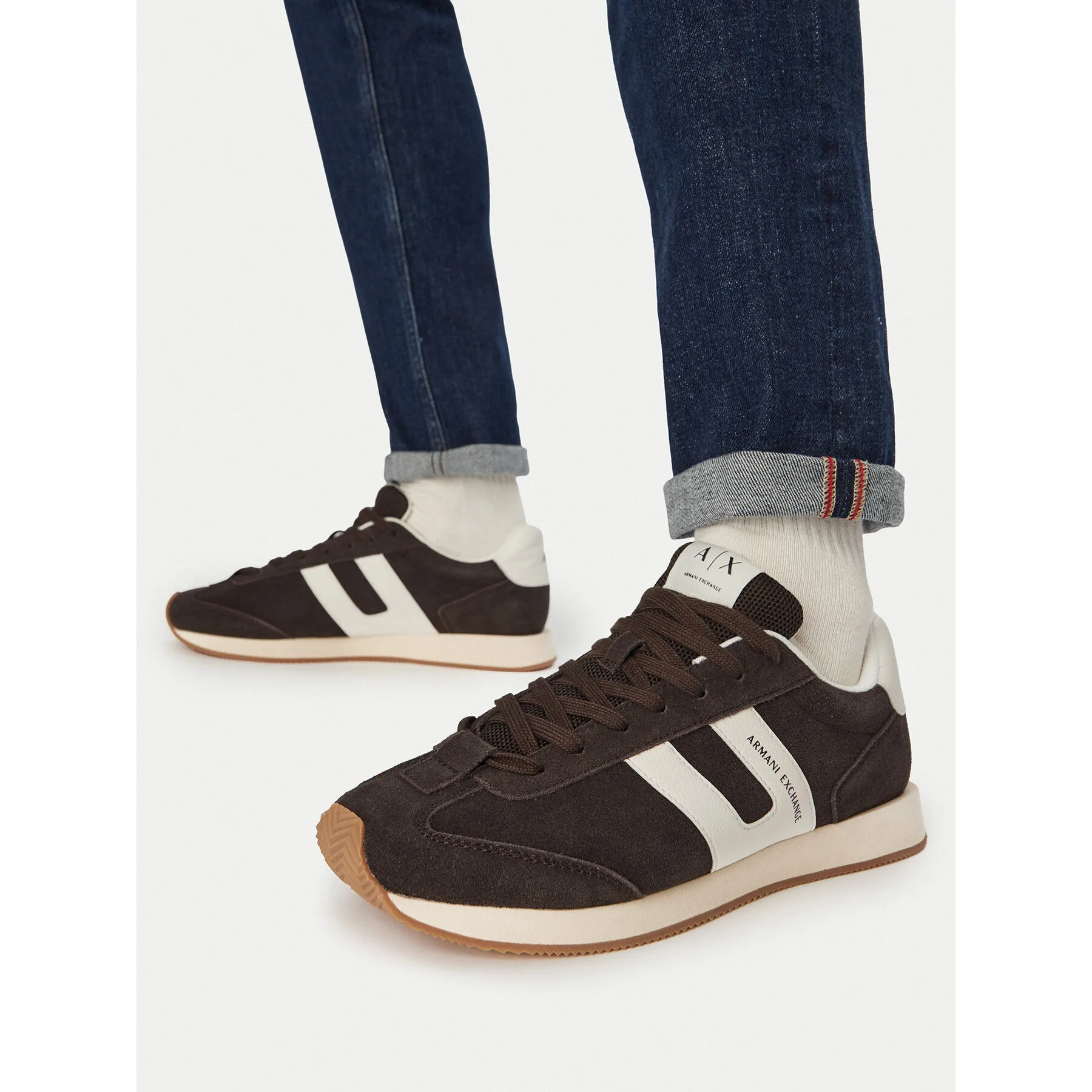 Сникърси Armani Exchange XM002689 AF17447 M6334 Кафяв – Мъжки ниски маратонки